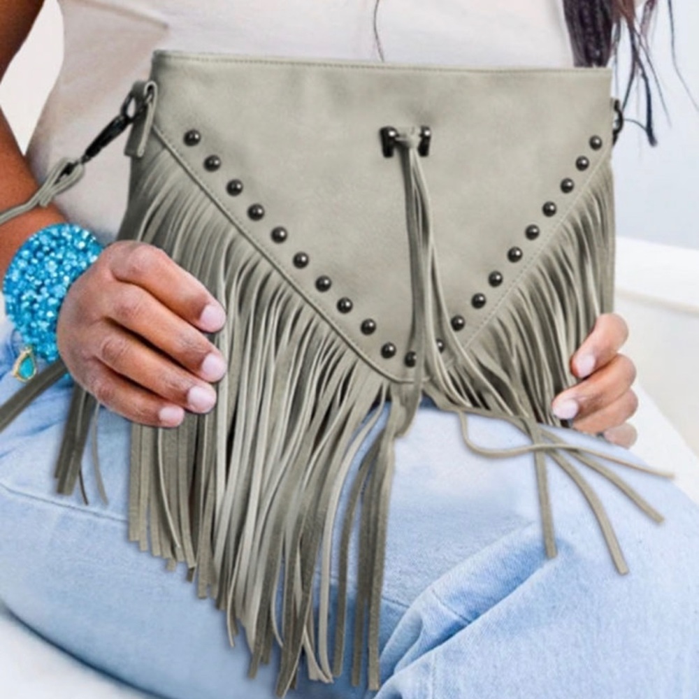 Gray Tassel Bag